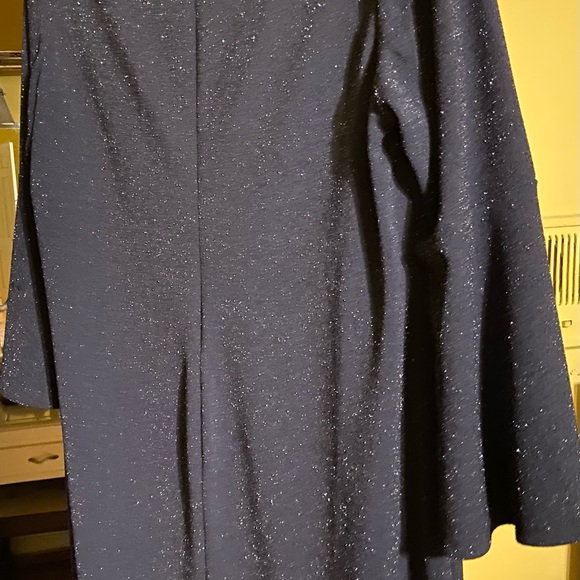 Lauren by Ralph Lauren navy shimmer shift dress with bell sleeves. - Picture 10 of 10